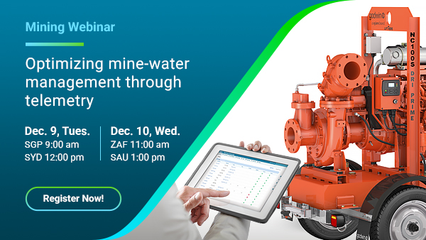Seminario web sobre minería - Optimización de la gestión del agua minera mediante telemetría - 8 y 9 de diciembre