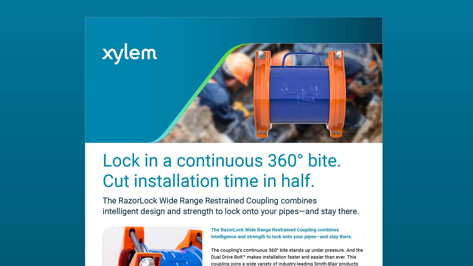 Xylem Razorlock Lock in a continuous 360° bite | Xylem Netherlands