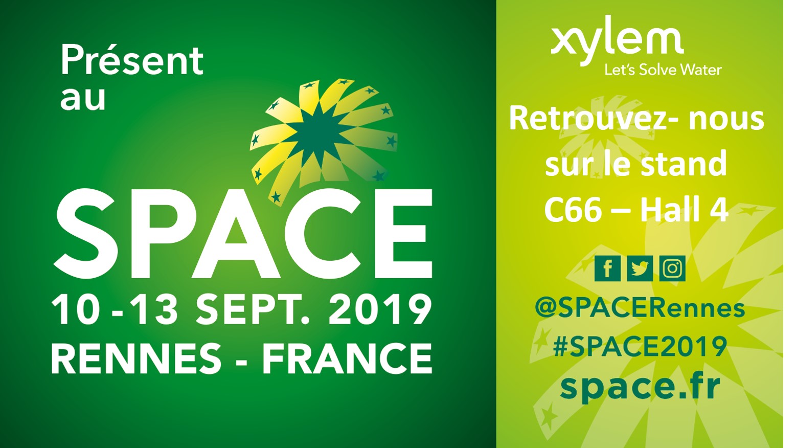 Rejoignez Xylem au salon SPACE 2019 du 10 au 13 septembre 2019