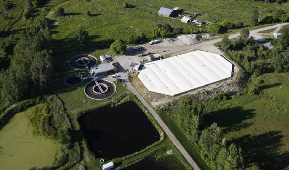 Aerial view of Creston Brewery's bvf reactor